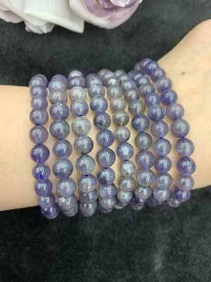 Bloodshot Iolite (Cordierite) Bracelet 7–9mm