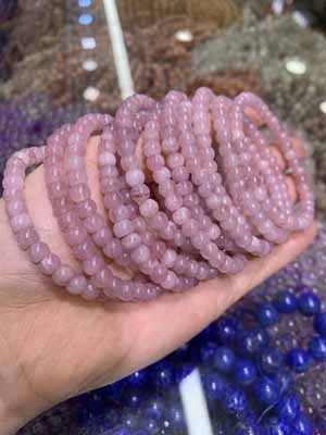 Purple Madagascar Rose Quartz Old Beads 4–6mm Bracelet