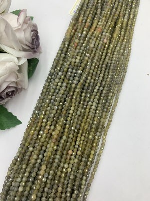 Yellow Tanzanite gradient faceted semi-finished long chain