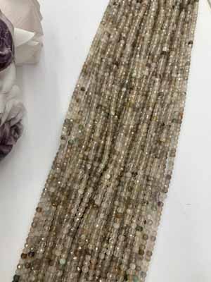 Mixed Rutilated Quartz Abacus Beads (3×4mm) Long Chain, 38cm