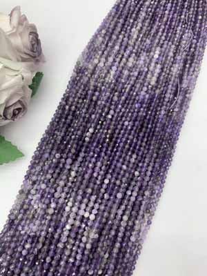 Amethyst Gradient Cut 4mm Semi-Finished Long Chain 38cm