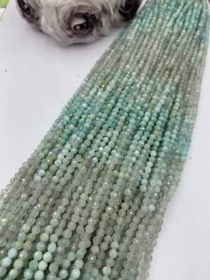 Amazonite Gradient 4mm Faceted Long Chain 38cm