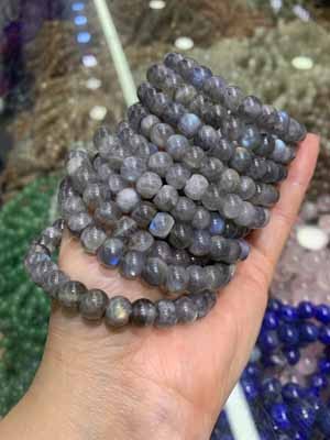 Labradorite Old-style Beads Bracelet, 6mm & 8mm_001