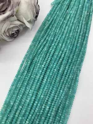 Amazonite Abacus Beads 3×4mm, Long Chain 38cm