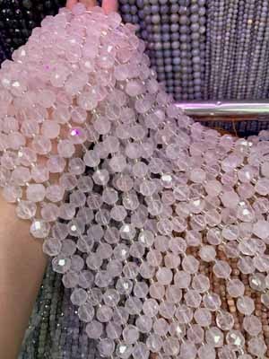 Grapefruit Pink Frosted Beads 12mm, 38cm Long Chain