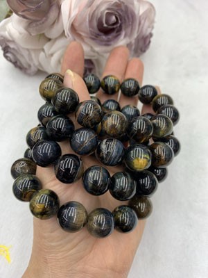 Blue Tiger Eye 14mm Bracelet