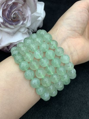 Green Strawberry Crystal 10mm Bracelet
