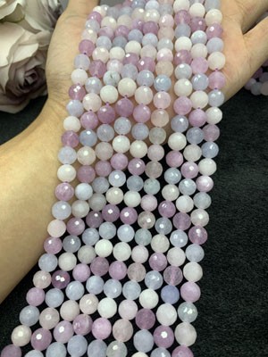 Dream Lavender 128 Faceted Cut Semi-Finished Long Strand, 38cm