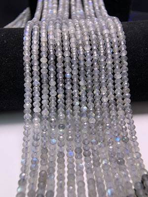 Gray Moonstone Flash Abacus Beads Semi-Finished Long Chain 39cm