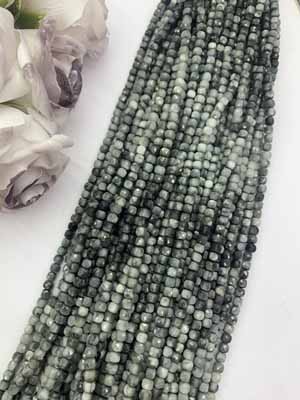 Hawk's Eye Gradient Cube Beads 5×5mm Long Chain, 38cm