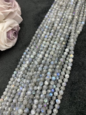 Larimar 128 Faceted Cut 6mm, Semi-finished Long Chain 38cm