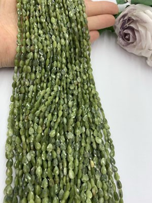 Canadian Jade Teardrop Long Necklace, 38cm