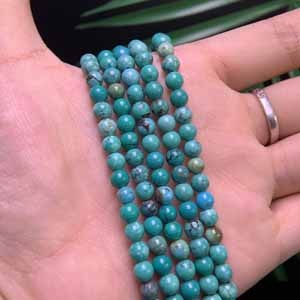 Round Bead Turquoise Long Chain (5mm) Semi-Finished, 39cm