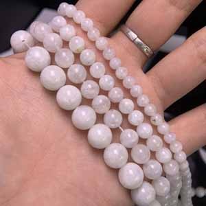 Indian Blue Moonstone (5–6–8–10mm) Semi-finished Long Chain 39cm