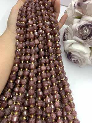 Strawberry quartz lulutong 10mm, 38cm long chain.