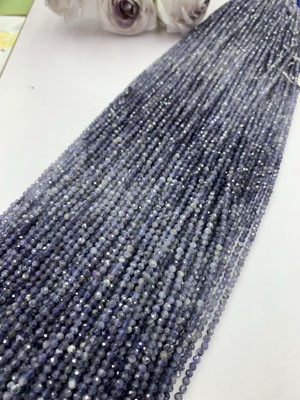 Iolite Gradient 3mm Faceted Long Chain 38cm