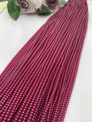 Red Corundum Smooth Abacus Beads (1×2mm, 2×3mm, 3×4mm, 3×5mm, 4×6mm), 38cm Long Chain