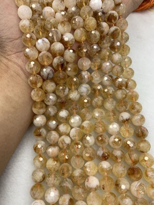 Citrine 128-faceted 10mm, 50 yuan per piece, semi-finished long chain 38cm