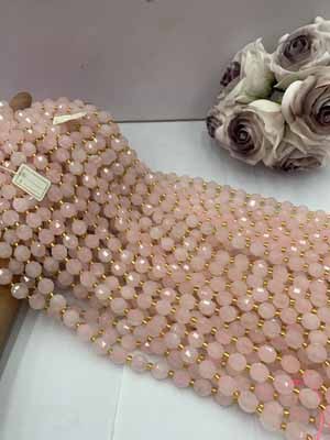 Rose quartz lulutong 10mm, 38cm long chain.
