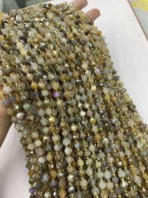 Starlight Jade Faceless Beads Long Chain 38cm