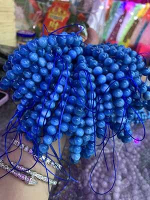 Cat's Eye Blue Apatite (Blue Apatite) 8mm Semi-Finished Long Chain 38cm