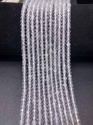 White crystal abacus (3-4mm) semi-finished long chain 39cm