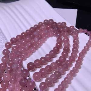 Purple Madagascar Rose Quartz (7-8-9-10mm) Semi-Finished Long Chain, 39cm