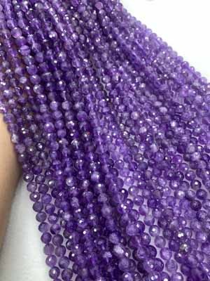 Amethyst 128 Faceted Cut 8mm Semi-Finished Long Chain 38cm