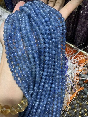 Devil Aquamarine 6mm ¥80 per piece, Semi-Finished Long Strand 38cm