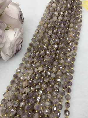 Amethyst Faceless Beads 10mm, Long Chain 38cm