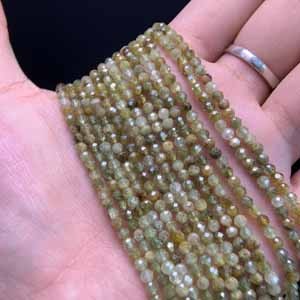 Tsavorite Green Garnet Faceted Long Chain (3mm) Semi-Finished, 39cm