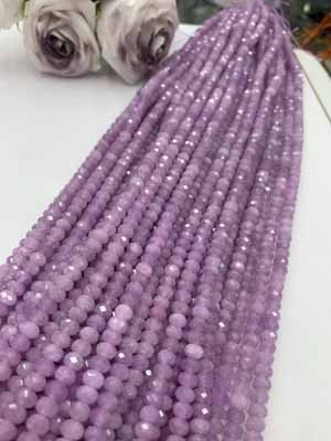 Purple Jade Color Abacus Beads 4×6mm, 38cm Long Chain