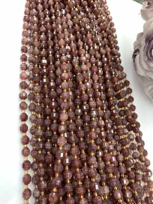 Cherry strawberry quartz lulutong 8mm, 38cm long chain.