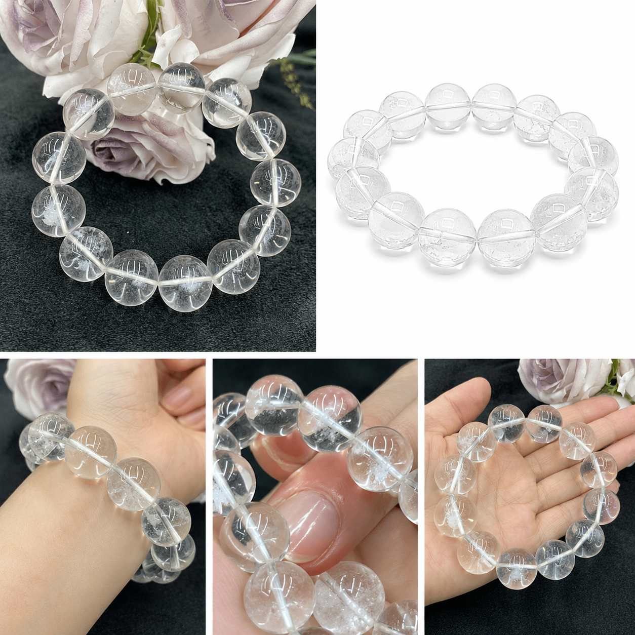 White Crystal Bracelet 16mm