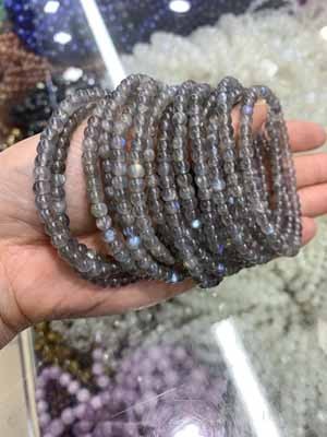 Labradorite Old-style Beads Bracelet, 3mm & 4mm