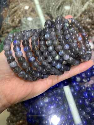 Labradorite Old-style Beads Bracelet, 6mm & 8mm