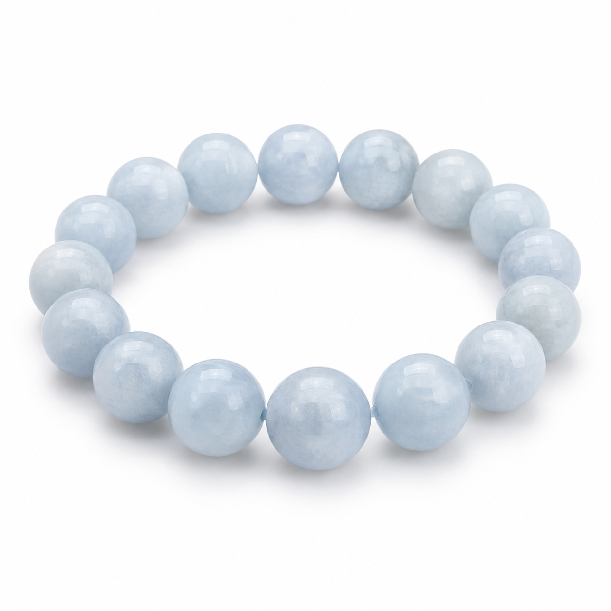 Aquamarine 12-14mm bracelet.