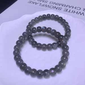 Straight Cut Grey Moonstone (8✖️6mm) Single Loop Bracelet