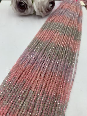 Morganite Gradient 2mm Faceted Long Strand 38cm