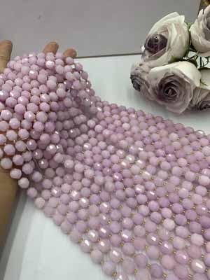 Purple Jade Color Lucky Tube 10mm, 38cm Long Chain