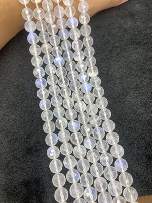 Blue Moonstone 128 Faceted 20mm Semi-Finished Long Chain 38cm