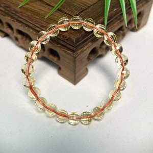 Faceted Yellow Crystal Round Beads