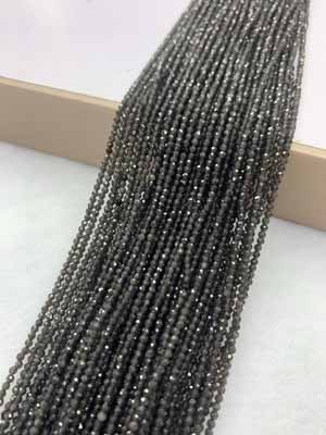 Colorful obsidian small faceted 2mm, 3mm, 4mm, long chain 38cm