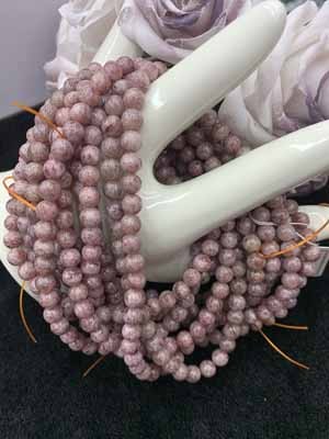 Cherry strawberry quartz three-wrap 6mm.