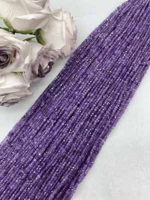 Amethyst Cube 4×4mm Long Chain 38cm