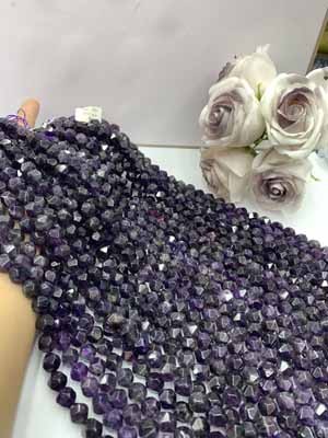 Amethyst Faceted Cut 10mm 38cm Long Chain