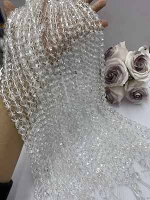 Clear Crystal Diamond-Cut Beads 12mm, 38cm Long Chain