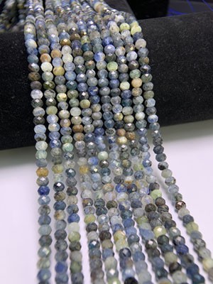 Blue Kyanite Abacus Beads (3×4mm) Semi-Finished Long Chain, 39cm