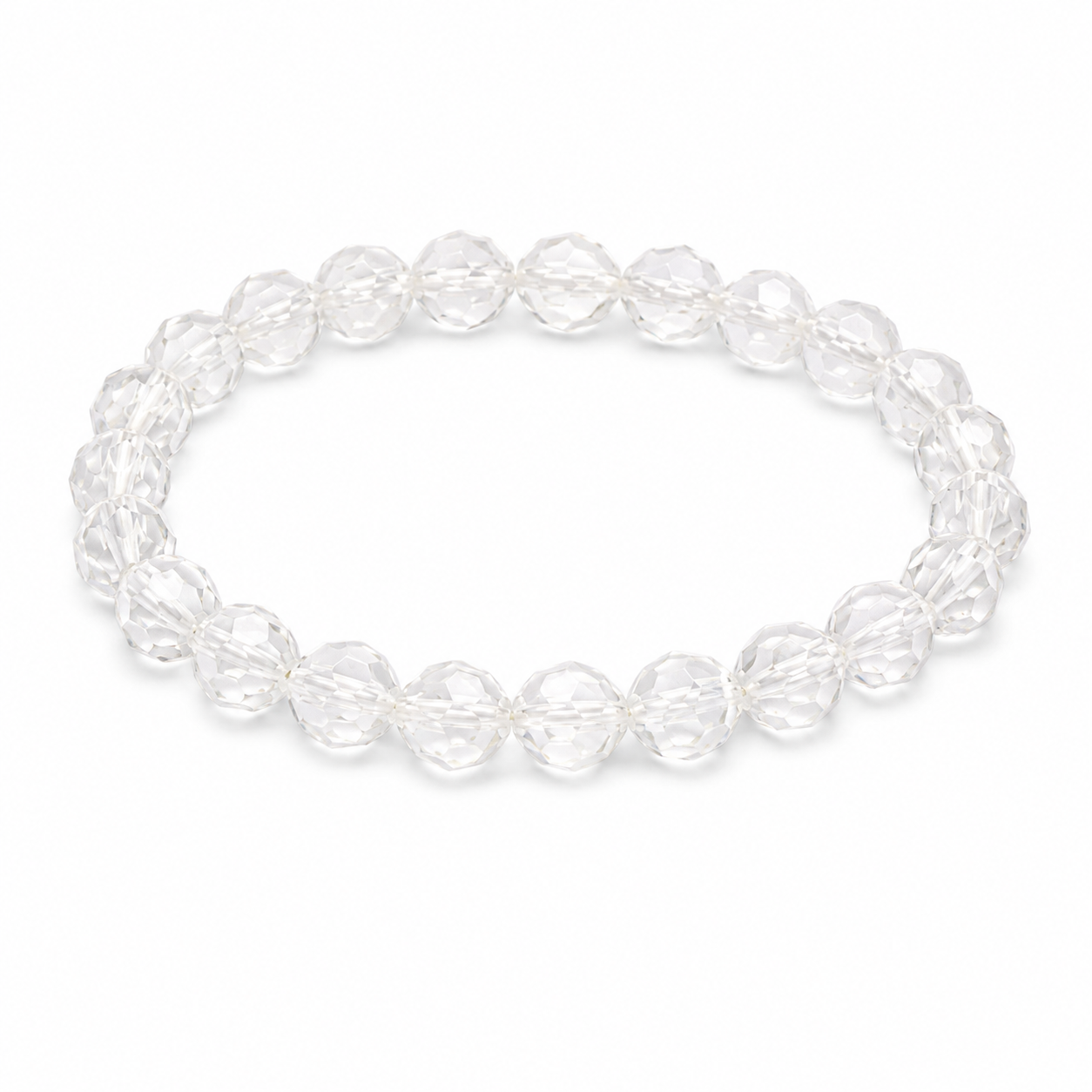 Frosted White Crystal Bracelet 10mm