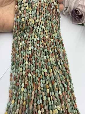 Agate 4×6mm Teardrop Shape, 38cm Long Chain